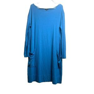 J Jill Dress Womens Extra Large Teal Blue Oversized Boxy‎ Wearever Collection